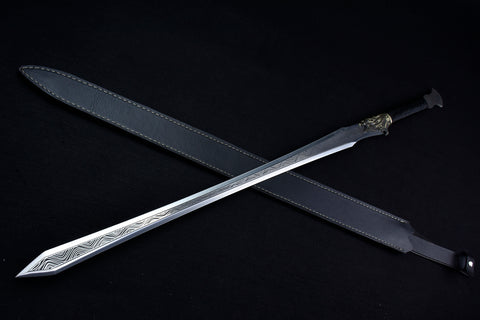 Handmade Stainless Steel Sword With Brass Dragon Handle#1010