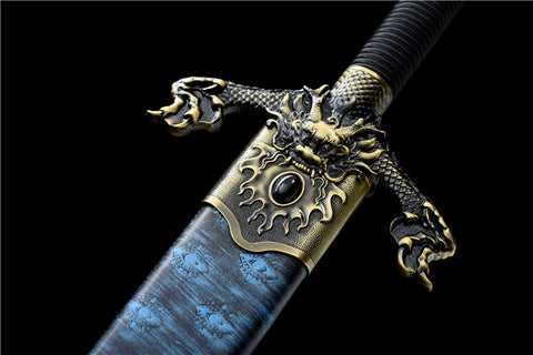Dragon Sword Handmade Spring Steel With Blue Sheath#1177
