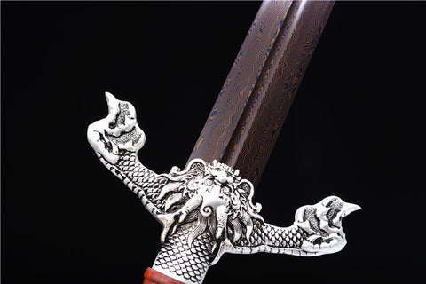 Dragon Sword Handmade Damascus Steel With Blue Color #1177
