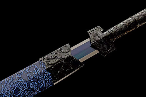 Handmade High Carbon steel Chinese Sword With Blue Sheath#1246