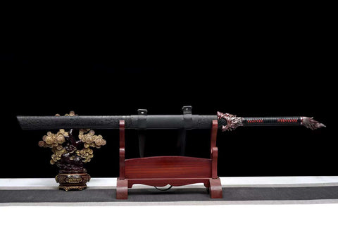 Handmade Manganese steel Chinese Sword With Wolf Head#1294