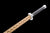 Handmade Wooden Ninjato Bamboo Blade Practice Sword With Brown Leather Sheath #1517