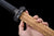 Handmade Wooden Ninjato Bamboo Blade Practice Sword With Black Leather Sheath #1518