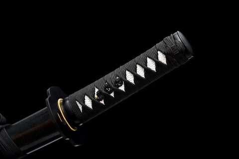 Handmade Japanese Manganese Steel Short Tanto Sword With Black Lightning Blade #1433