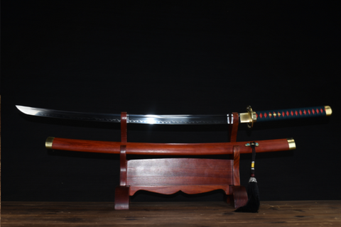Handmade T10 Steel Full Tang Real Japanese Katana With Redwood Sheath #1066
