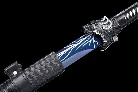 Handmade Manganese steel Chinese Sword With Blue Pattern#1336