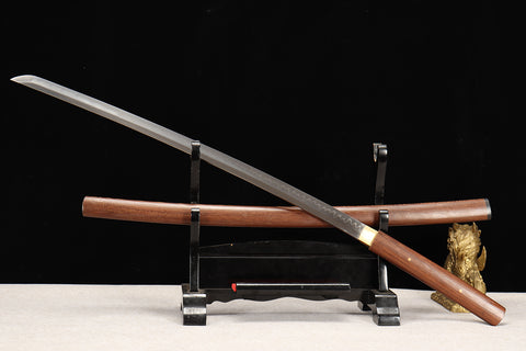 Handmade T10 Steel Full Tang Real Japanese Katana With Rosewood Sheath Clay Tempered #1196