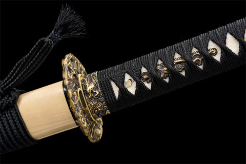 Handmade Damascus Steel Full Tang Real Japanese Katana With Real Fish Skin Handle#1101