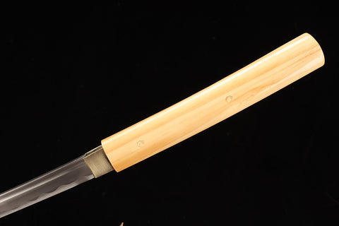 Handmade High Carbon Steel Full Tang Real Japanese Katana With Yellow cypress Sheath Clay Tempered #1195