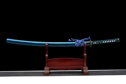 Handmade Spring Steel Full Tang Real Japanese Katana With Blue Lightning Style#1401