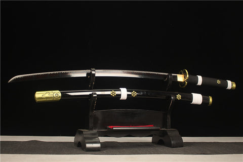 Sharped  One Piece Roronoa Zoro Enma Katana Sword Handmade High carbon steel Black#1148