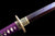 Handmade Damascus Steel Full Tang Real Japanese Katana With Roasted Pink & Purple Edge #1347
